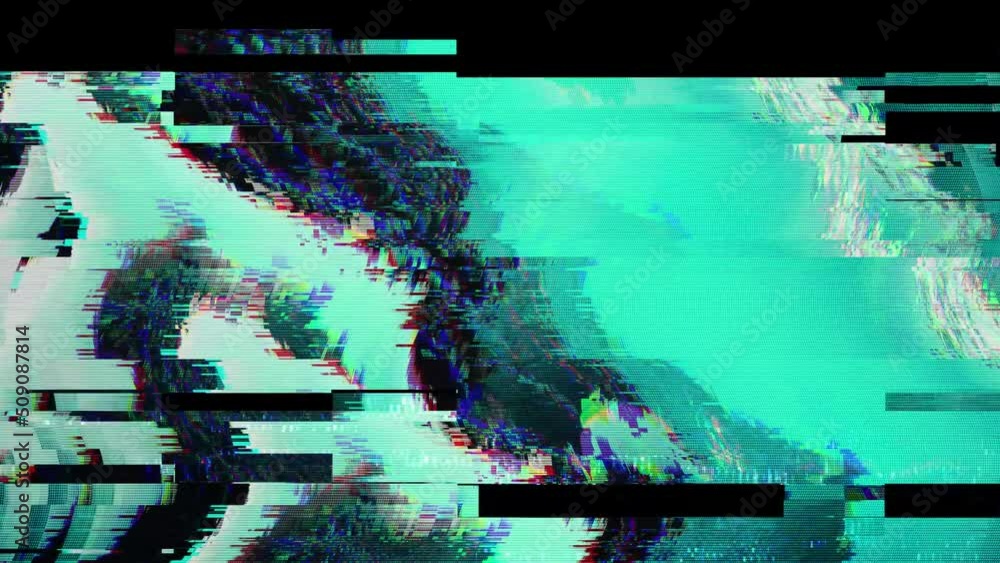 Poster futuristic glitch animation. abstract pixel noise glitch error video damage like. vhs glitch screen 