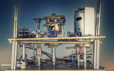 Reparaturarbeiten an einer technischen Anlage