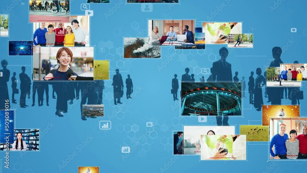Poster digital contents concept. internet movie. video distribution service. streaming video.