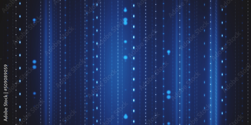 Aufkleber creative wide blue tech lines and blurry circles background. technology and design, landing page con