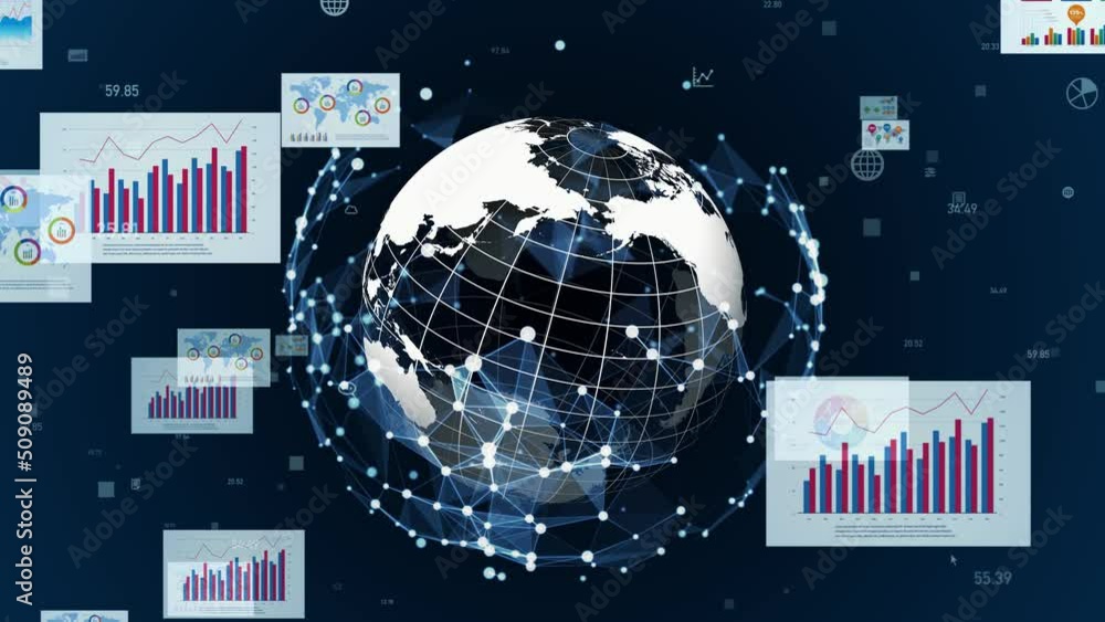 Leinwandbilder Global communication network concept. Image analysis. Digital transformation. AI (Artificial Intelligence).