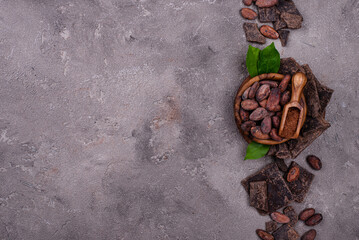 Natural cocoa powder, cocoa beans and chocolate