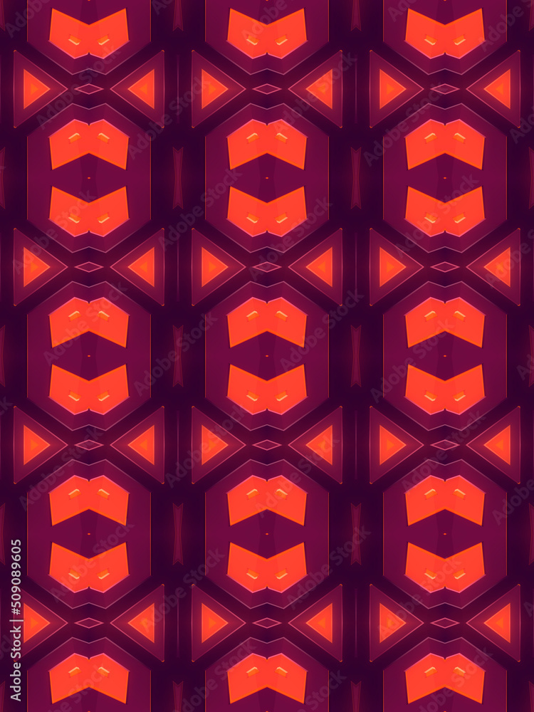 Aufkleber Contemporary multicolor abstract geometric background. Design element. 3d rendering seamless digital illustration