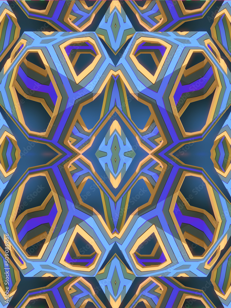 Poster trendy crystal structure geometric background. minimal art style. 3d rendering digital illustration