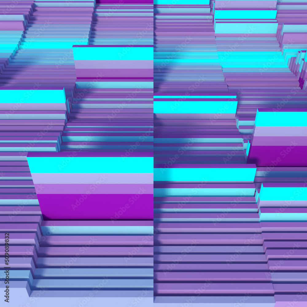 Fototapete rectangular slide-out folders. abstract form of computer data processing. 3d rendering background. d