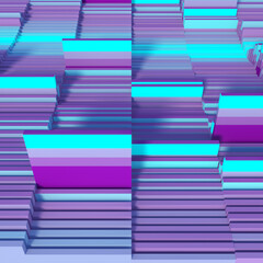 Rectangular slide-out folders. Abstract form of computer data processing. 3d rendering background. Digital illustration