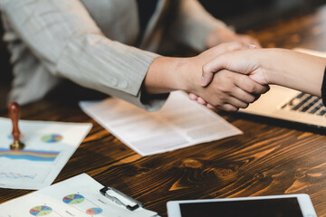 business approve and certificate concept, confirmation of business marketing document permit and...