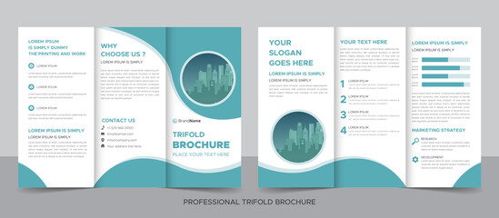 Creative corporate modern business trifold brochure template, trifold layout, letter, a4 size brochure.