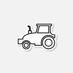 Tractor icon sticker sign for mobile concept and web design