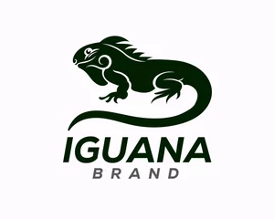 Foto op Canvas black white silhouette lizard, iguanas art logo design template illustration inspiration © ShiipArts