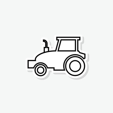Tractor icon sticker sign for mobile concept and web design