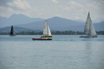 Fototapeta premium Prächtige Boote auf dem Chiemsee