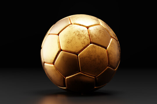 Golden football soccer ball