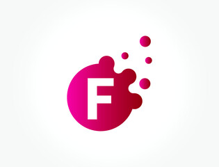 F Letter Design Vector with Dots. eps 10.