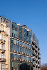 Fototapeta na wymiar Beautiful view of modern buildings on sunny day