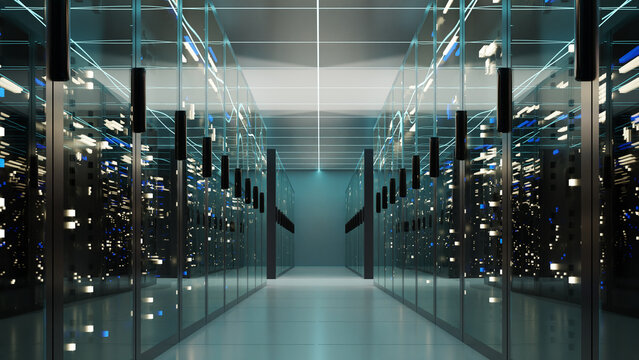 cloud data center, 3d rendering