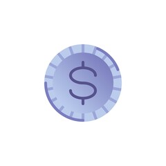 Dollar coin flat icon