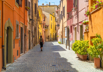 epi (Italy) - The town in province of Viterbo, Lazio region, with old castle, nice historical center and the awesome trekking path to waterfalls and Cavoni geology canyon in tuff.