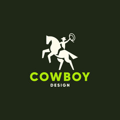 Cowboy modern logo design icon vector.