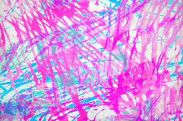Obraz premium Freeform Stroke, splatter or splash by brush watercolor pink and blue on white background 