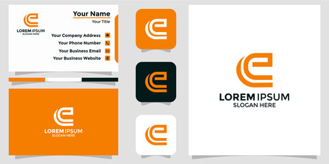 Fototapeta na wymiar CE letter design logo and branding card
