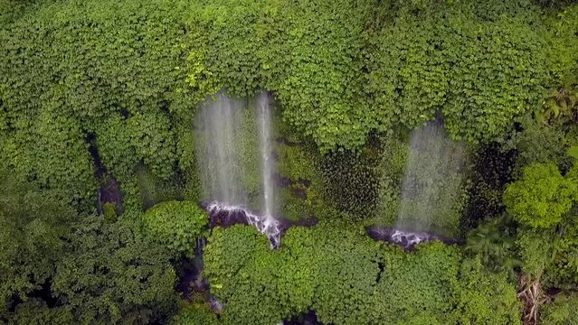 Indiana Jones movie Primeval Forest jungle.
Unbelievable aerial view flight pull back drone footage
Waterfall Benang Kelambu Lombok Indonesia 2017 Cinematic from above Tourist Guide by Philipp Marnitz