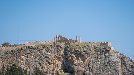 Acropolis in Lindos Greece in day time.