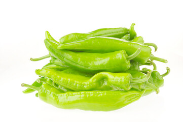 Isolated in the white background of green pepper