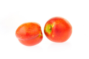 Peach on a white background