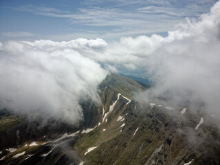 mountains in the clouds