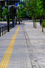 まっすぐ続く歩道