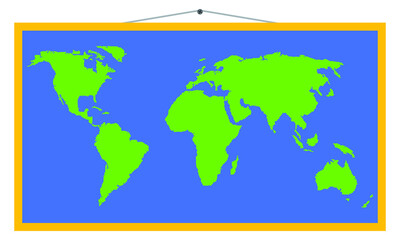 World map, color vector drawing, flat style

