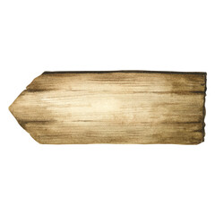 watercolor pieces of wood. Wooden signboard for copying space. Wood texture Background with watercolor hand-painted.