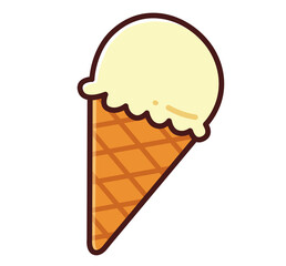 バニラアイスクリーム　イラスト素材