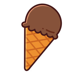 チョコレートアイスクリーム　イラスト素材