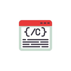 Programming coding flat icon