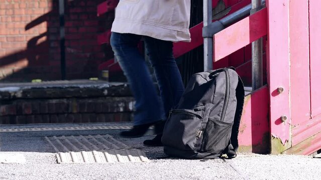 Suspicious rucksack left on railway platform 