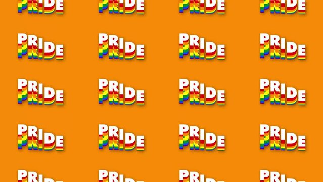 LGBTQ pride celebration, animated PRIDE text loop background.
