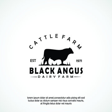 dairy farm logo design concept 