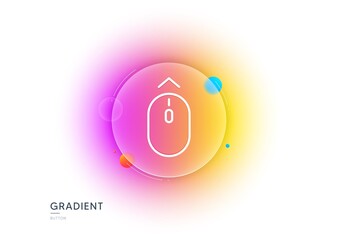 Swipe up mouse line icon. Gradient blur button with glassmorphism. Scrolling arrow sign. Landing page scroll symbol. Transparent glass design. Swipe up line icon. Vector