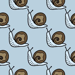 Kids seamless snails pattern for wallpaper and fabrics and textiles and packaging and gifts and wrapping paper