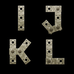 Metal fixing plate capital letter alphabet - letters I-L