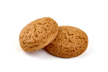 Oatmeal Cookies, isolated on white background.