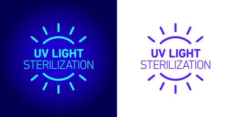 UV ultraviolet light vector icon badge