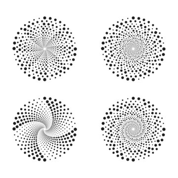 halftone dot spiral vortex collection set