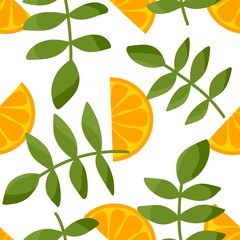 Summer fruit seamless oranges pattern for fabrics and textiles and packaging and linens and kids and wrapping paper