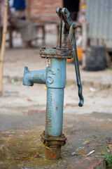 manually operated water pump (retro) style in a Bangladeshi  village
