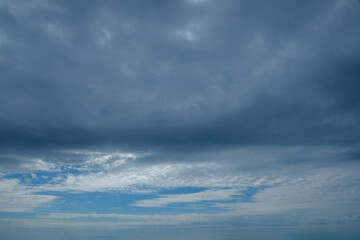 ciel d'orage nuages blancs et gros nuage gris