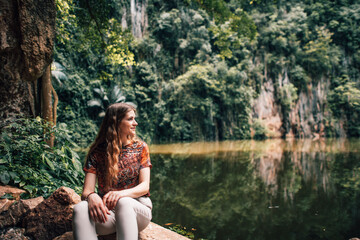 Girl at the lake in ipoh Malaysia