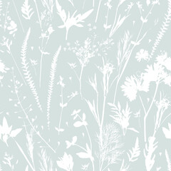 Seamless pattern with wild herbs